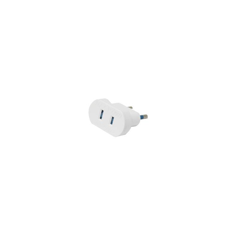 ADATTATORE DA VIAGGIO 1 SP 2P STRD EUROPA 1 PR 2P STRD USA/EUROPA BIANCO