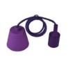 PENDEL CON PORTALAMPADA SILICONE E27 CAVO TESSUTO M1 VIOLA