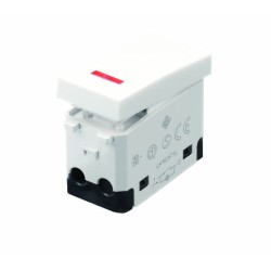 DEVIATORE UNIPOLARE 16A 125/250V CON SPIA LUMINOSA IMQ BIANCO