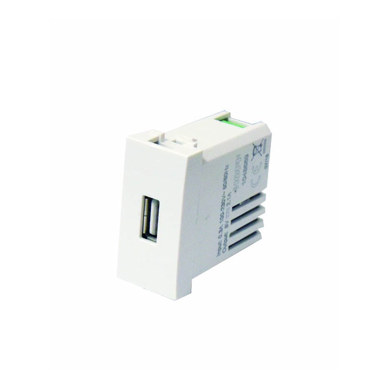 MODULO KIT USB 16A 230V OUTPUT: 5A 2.1V BIANCO