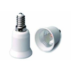 ADATTATORE DI ATTACCO PER LAMPADINA E14-E27 CORPO TERMOPLASTICO BIANCO