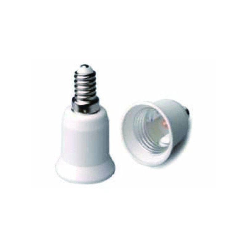 ADATTATORE DI ATTACCO PER LAMPADINA E14-E27 CORPO TERMOPLASTICO BIANCO