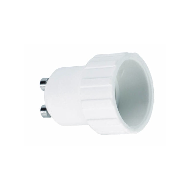 ADATTATORE DI ATTACCO PER LAMPADINA GU10-E14 CORPO TERMOPLASTICO BIANCO