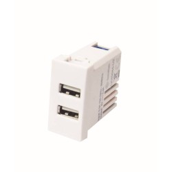 MODULO KIT 2 USB 16A 230V OUTPUT: 5V 2.1A, BIANCO