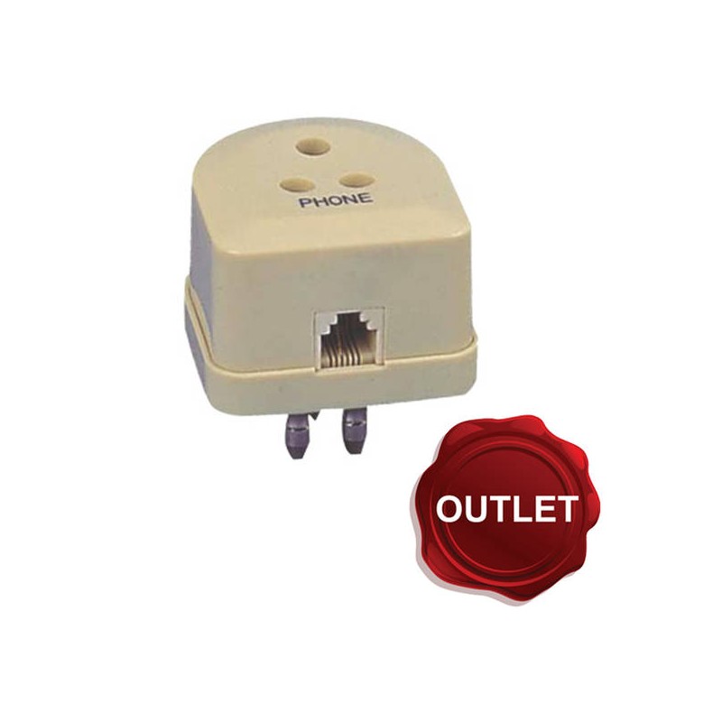 Presa/spina tripolare con presa  modulare plug 6/4 c.