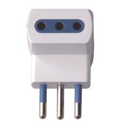 ADATTATORE SPINA 10A 2P+T 3 PRESE 10A 2P+T IMQ BIANCO