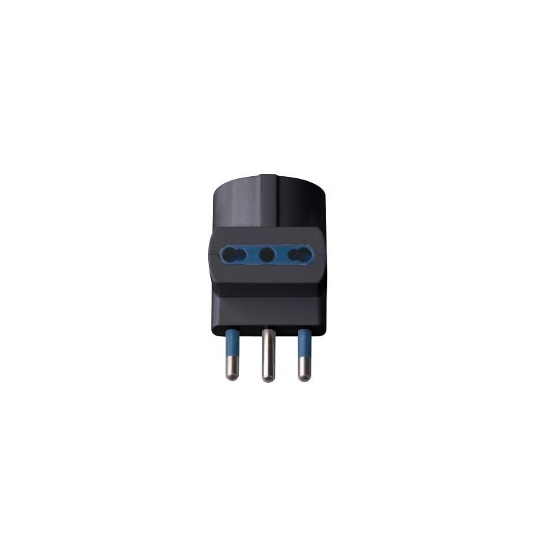 ADATTATORE SPINA 16A2P+T 1 PR STRD.TEDESCO 2 PR BIP 10/16A IMQ NERO