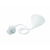 PENDEL C/PORTALAMPADA E27 C/FERMO+GHIERA ROSONE CAVO2X0,75MM 80CM BIANCO