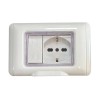 KIT PLACCA STAGNA IP55 CON PRESA UNIVERSALE E UN INTERRUTTORE UNIPOLARE