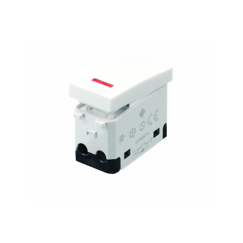 INTERRUTTORE UNIPOLARE 16A 125/250V CON SPIA LUMINOSA IMQ BIANCO