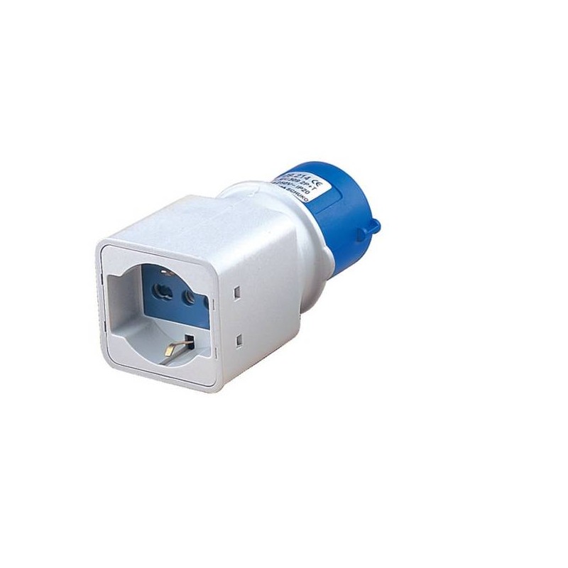ADATTATORE INDUSTRIALE CON SPINA CEE 2P+T 16A + PRESA UNIVERSALE