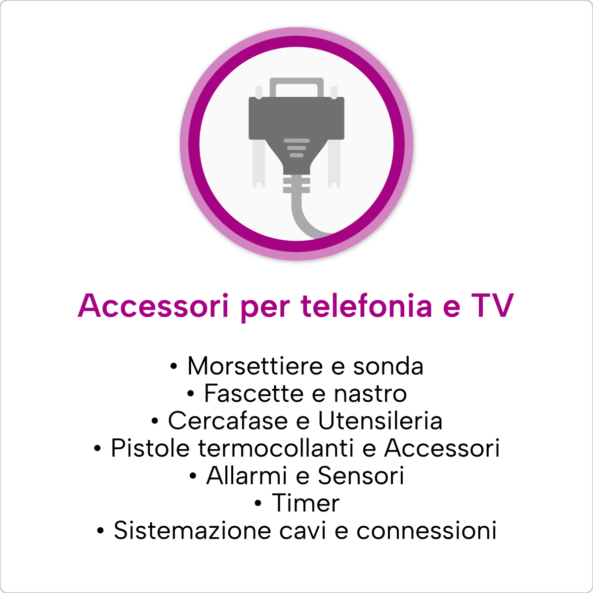 accessori per telefonia e TV